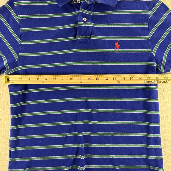 Polo Ralph Lauren Mens Striped Polo Shirt Classic Fit‎ Blue Green Casual Career - Picture 8 of 9